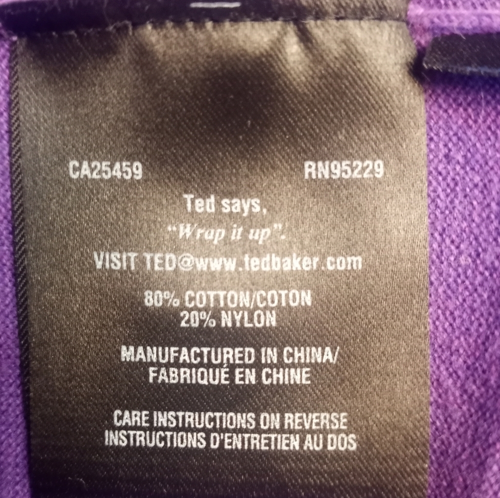 Ted Baker Purple Grey V Neck Cotton Blend Classic New Preppy Academia Sweater 5 - Picture 7 of 11